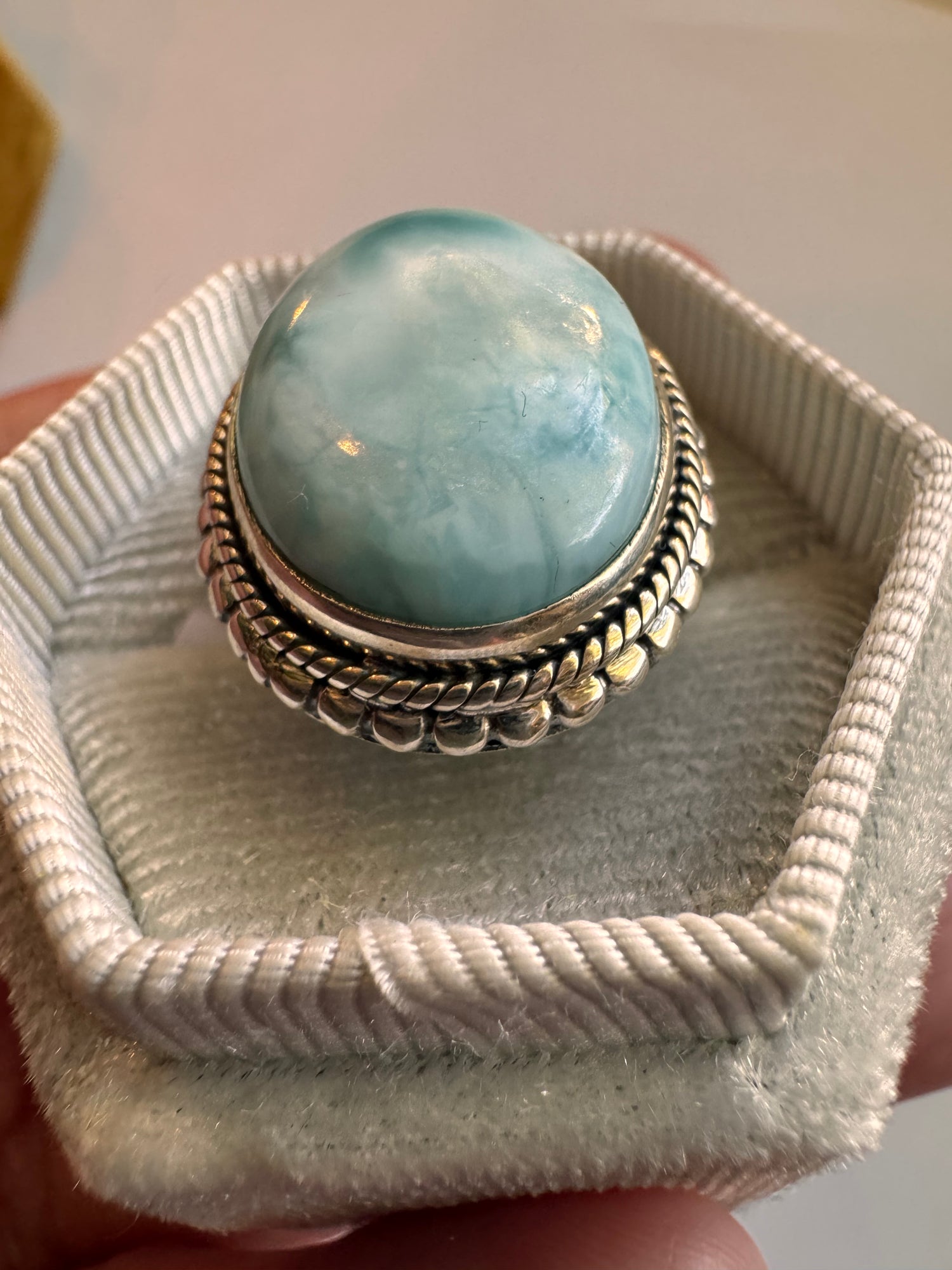 Larimar  Sterling Silver Ring Size 6.5 - Moon Room Shop and Wellness