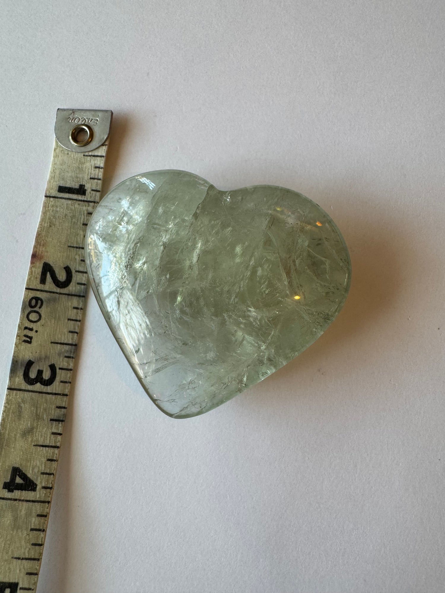 Prasiolite aka Green Amethyst Heart (heat treated)  99 g - Moon Room Shop and Wellness