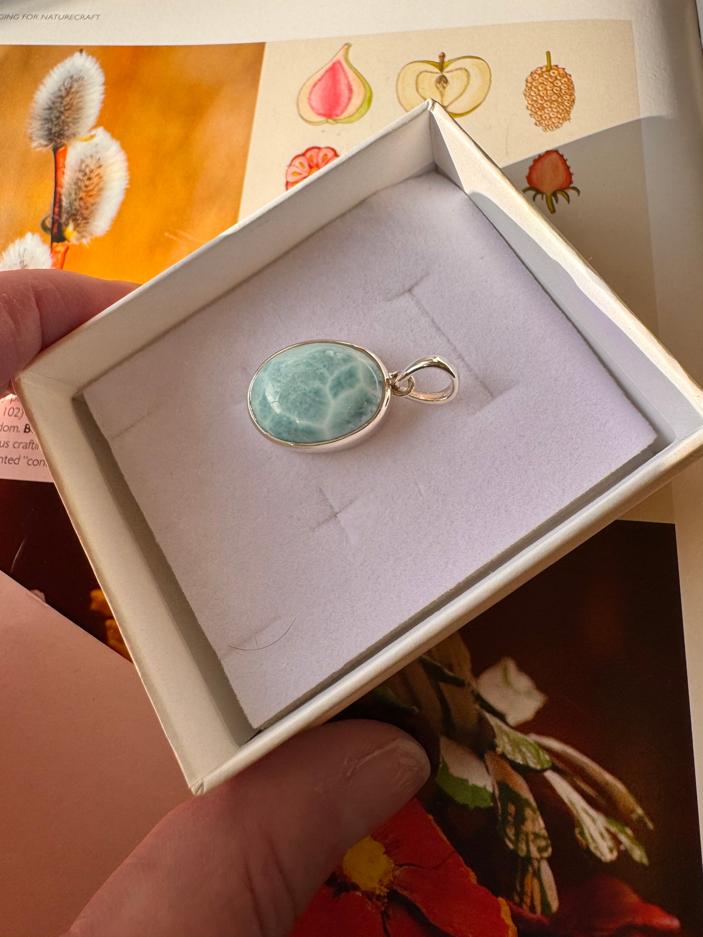 Larimar  Sterling Silver Pendant & Chain - Moon Room Shop and Wellness