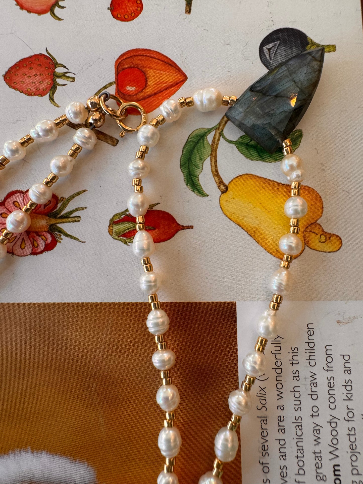 Soul Pretty Pearl + Labradorite Gold Fill Handmade Necklace - Moon Room Shop and Wellness