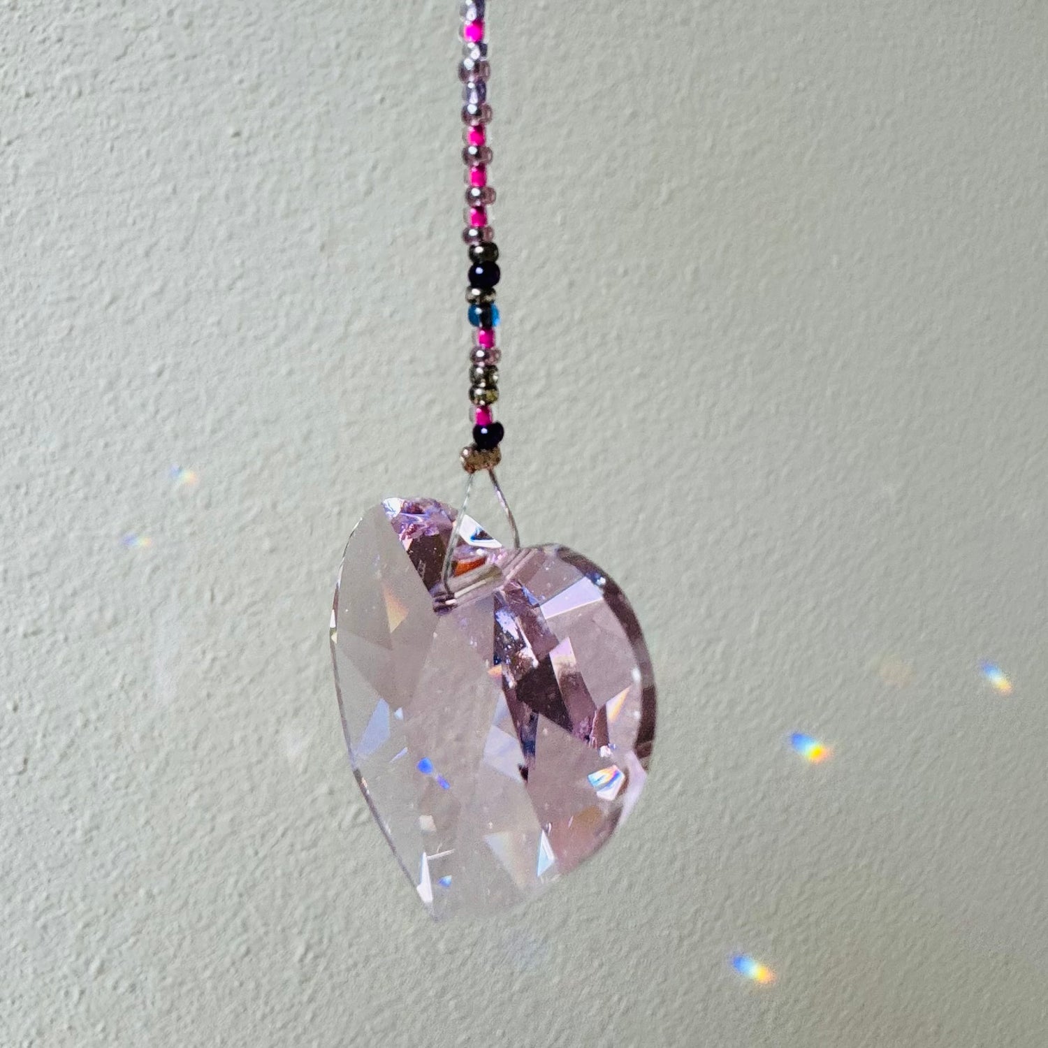 Magical Laurainbo "Heart"  Crystal / Prism  w/ Crystal Beads 28mm - Moon Room Shop and Wellness