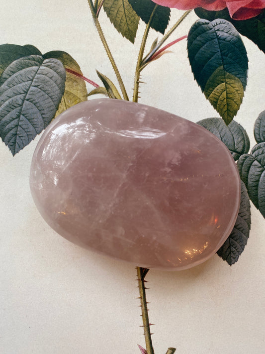 Rose Quartz Palm Stone  127 g Brazil Beautiful! - Moon Room Shop and Wellness