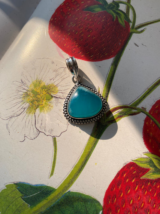 Amazonite Sterling Silver Pendant Peru - Moon Room Shop and Wellness