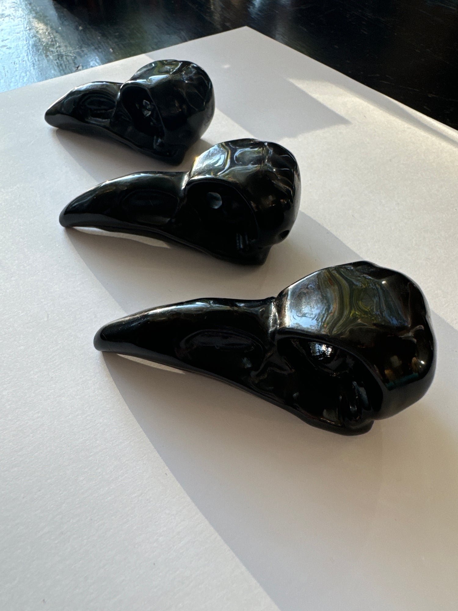 Obsidian Raven Skull 3" L - Moon Room Shop and Wellness