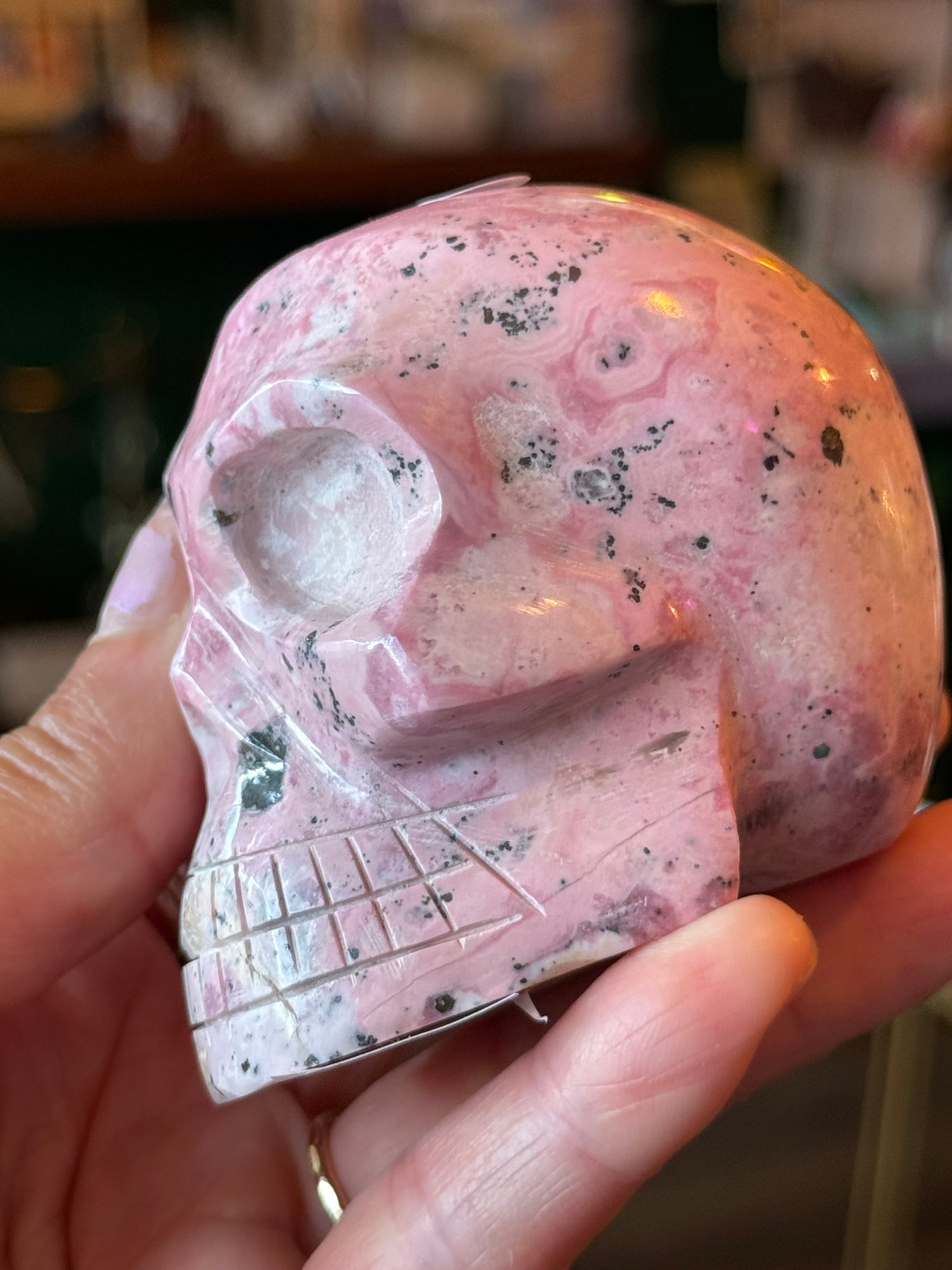 Rhodonite Skull -402 g- Peru - Moon Room Shop and Wellness