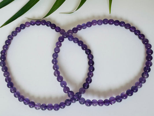 Amethyst Stretch Bracelet 4mm - Moon Room Shop and Wellness