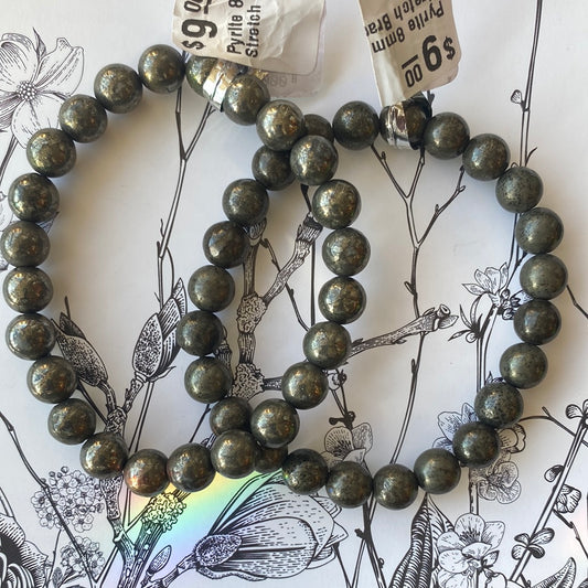 Pyrite 8mm Stretch Bracelet - Moon Room Shop and Wellness