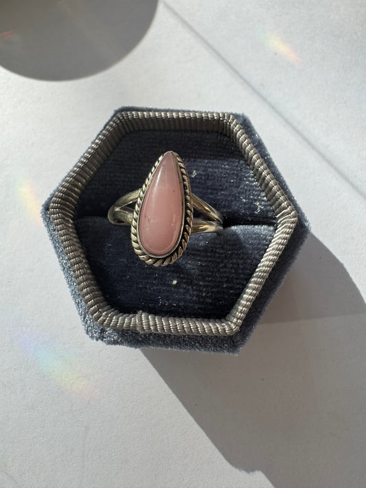 Pink Chalcedony Sterling Silver Ring Size - Moon Room Shop and Wellness