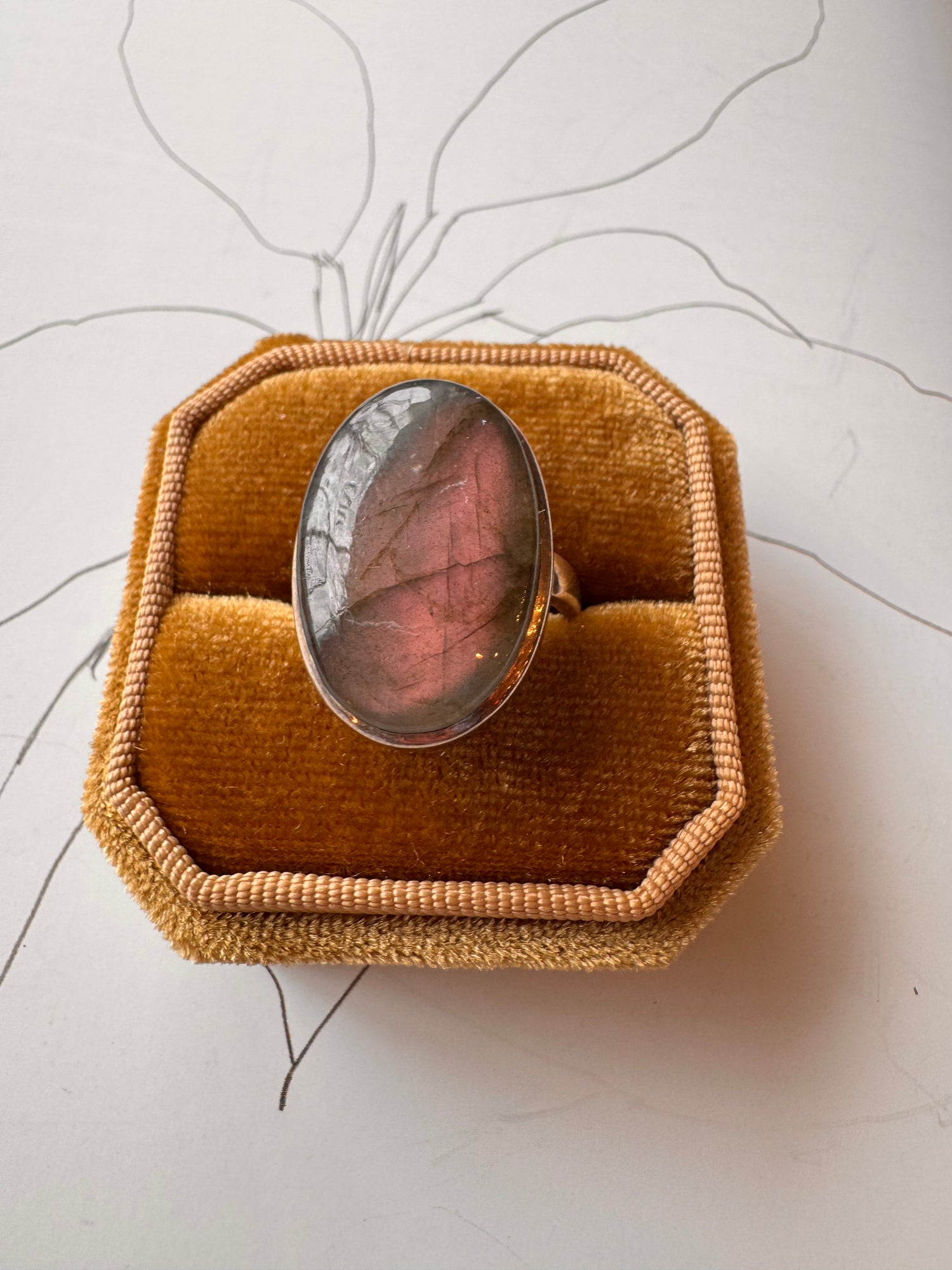 Purple Flash Labradorite Sterling Silver Ring - Moon Room Shop and Wellness