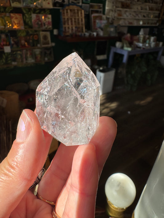 Rainbow Crackle Quartz Tower  48.2 g Brazil - Moon Room Shop and Wellness