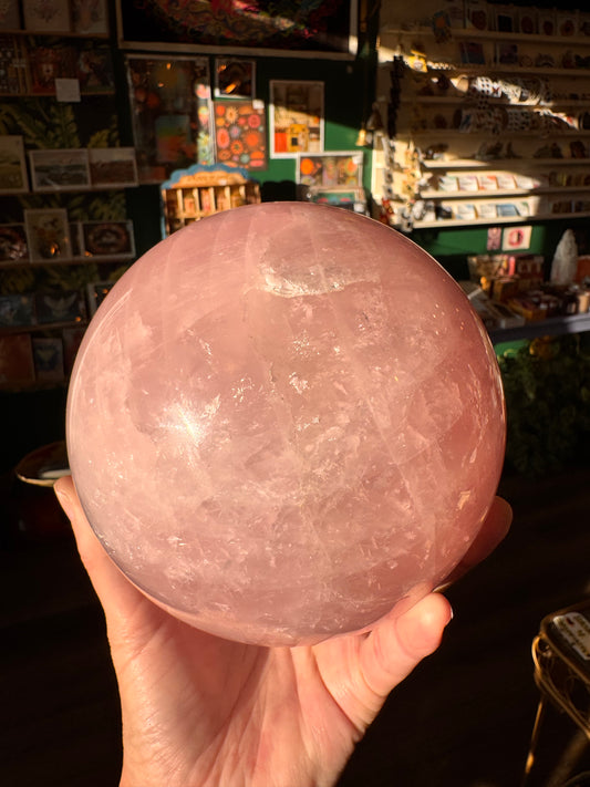 Rose Quartz Gorgeous Pink Sphere 8 lb - Moon Room Shop and Wellness