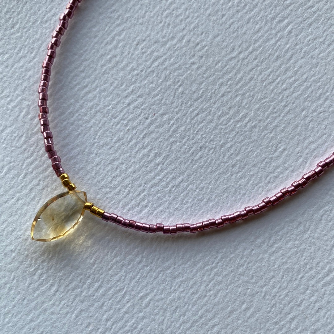 Citrine + Seed Bead Necklace - Moon Room Shop and Wellness
