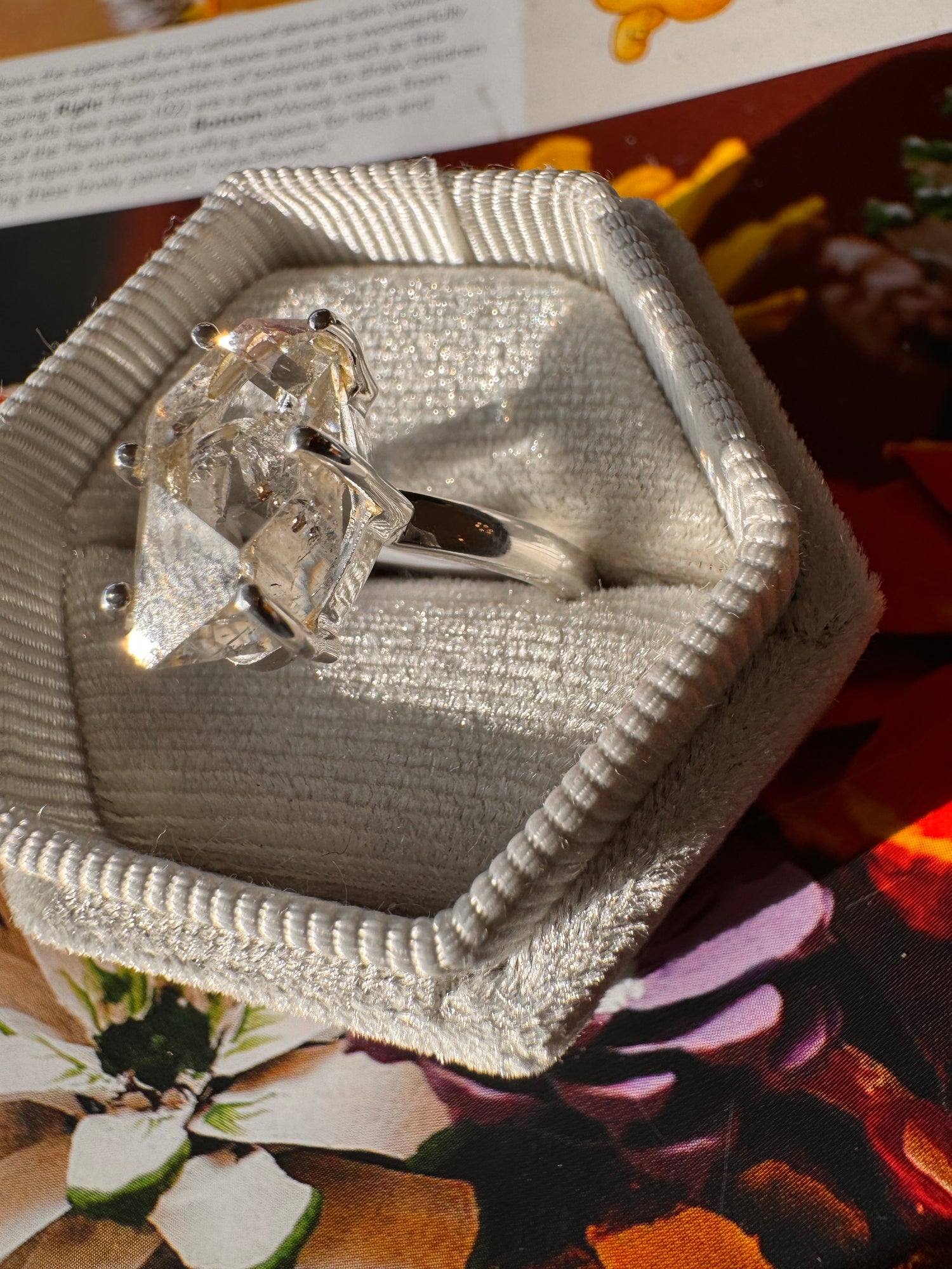Herkimer Diamond Brilliant Sterling Silver Ring Size 9 - Moon Room Shop and Wellness