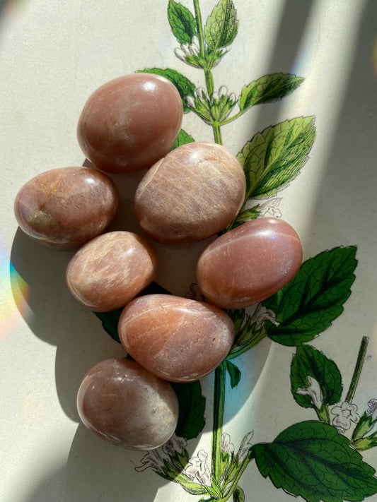 Peach Moonstone Tumbled - Moon Room Shop and Wellness