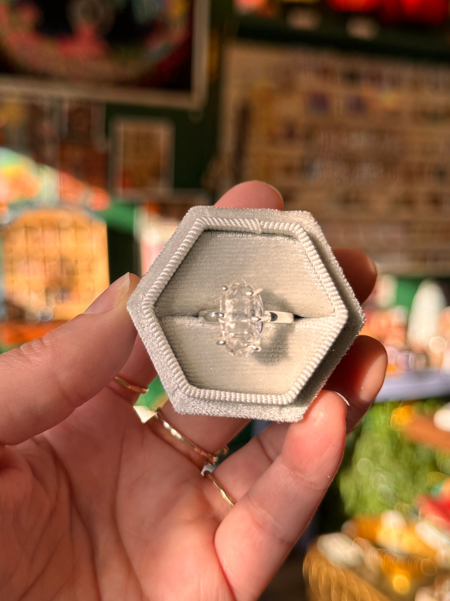 Herkimer Diamond Brilliant Sterling Silver Ring Size 7 - Moon Room Shop and Wellness