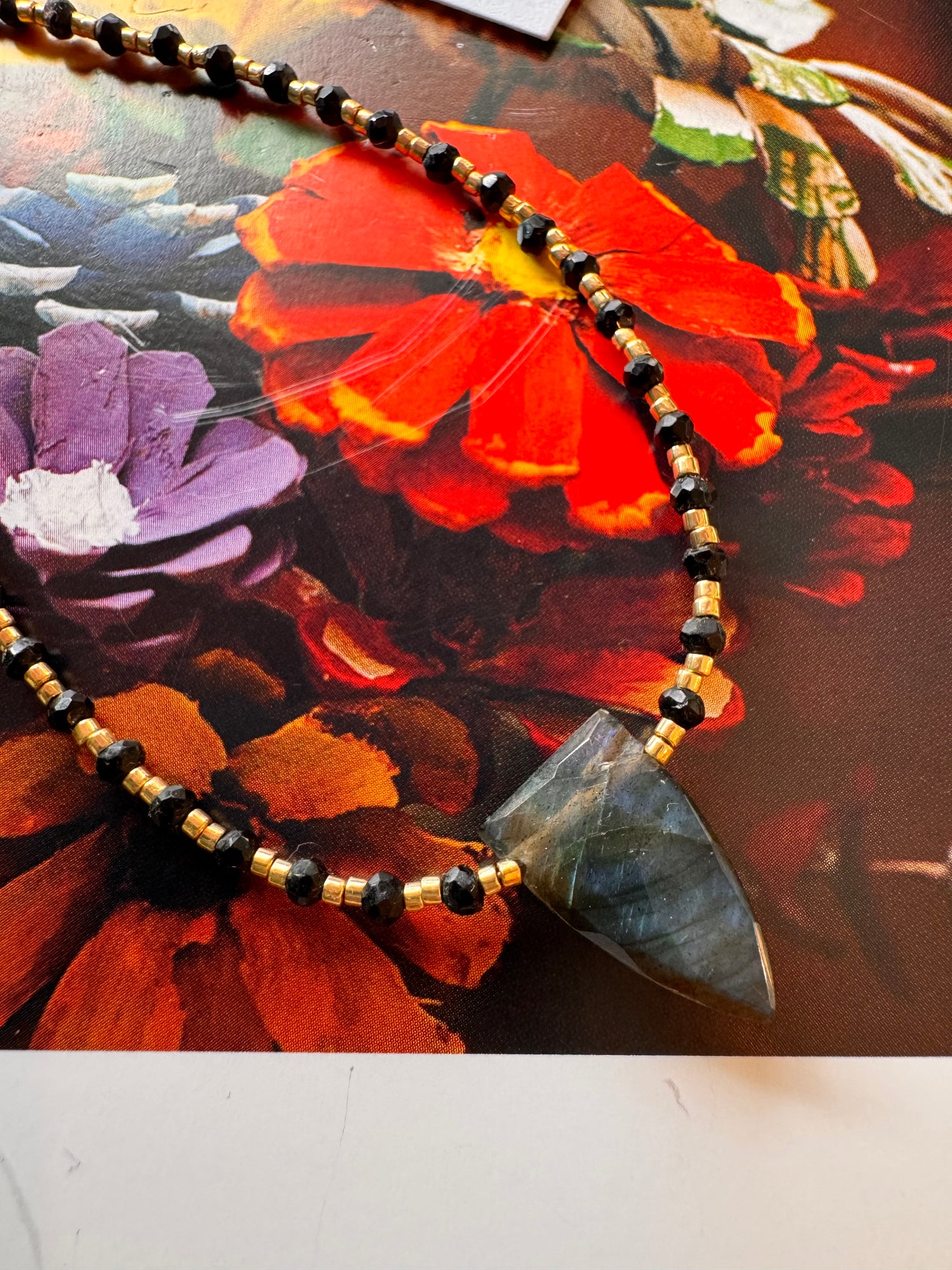 Soul Pretty Faceted Black Tourmaline + Labradorite  Gold Fill Handmade Necklace - Moon Room Shop and Wellness