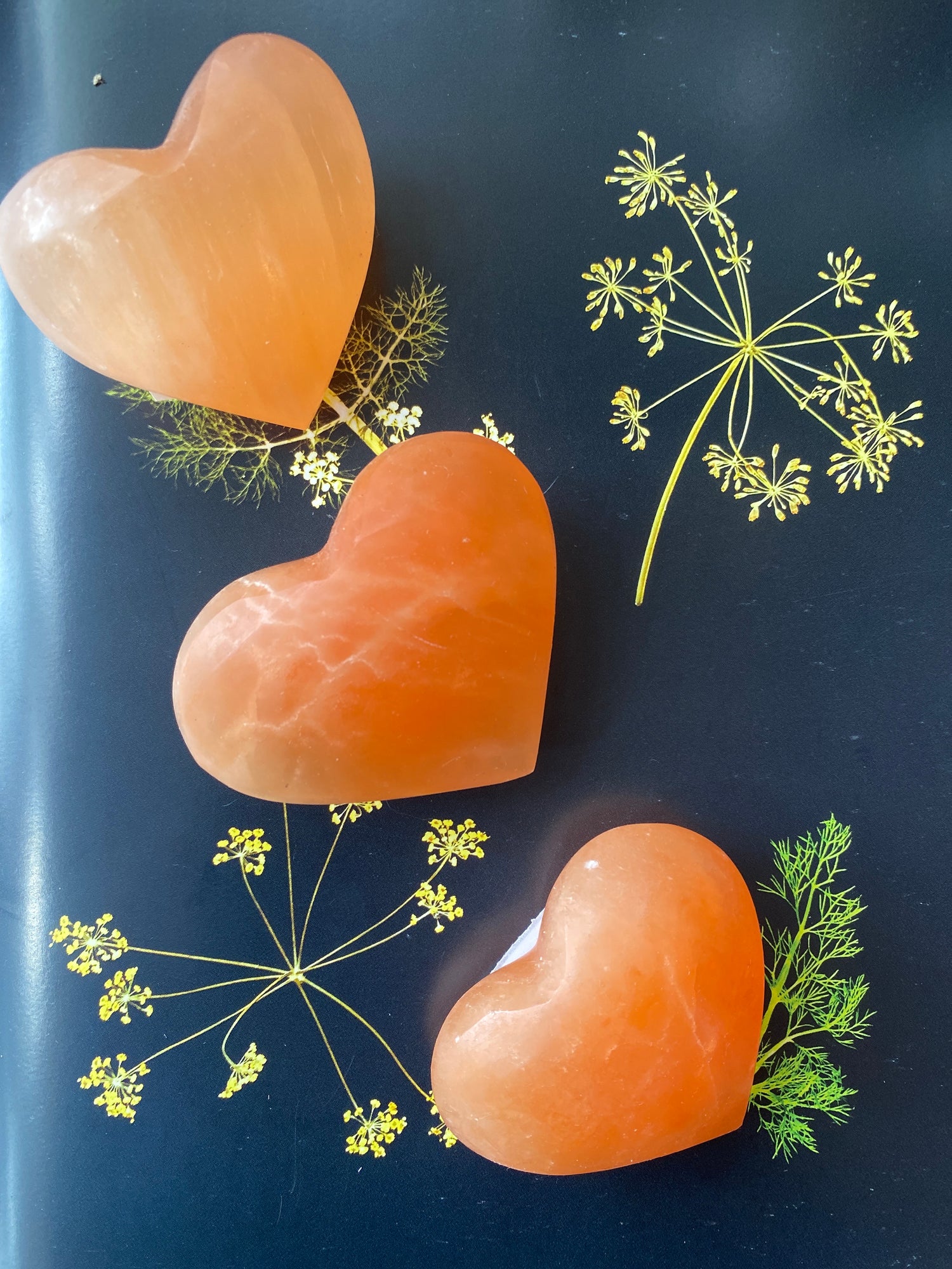 Peach Selenite Heart - Moon Room Shop and Wellness