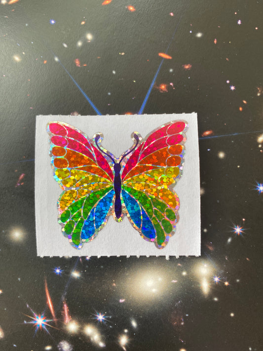 1 Rainbow Butterfly Sticker - Moon Room Shop and Wellness