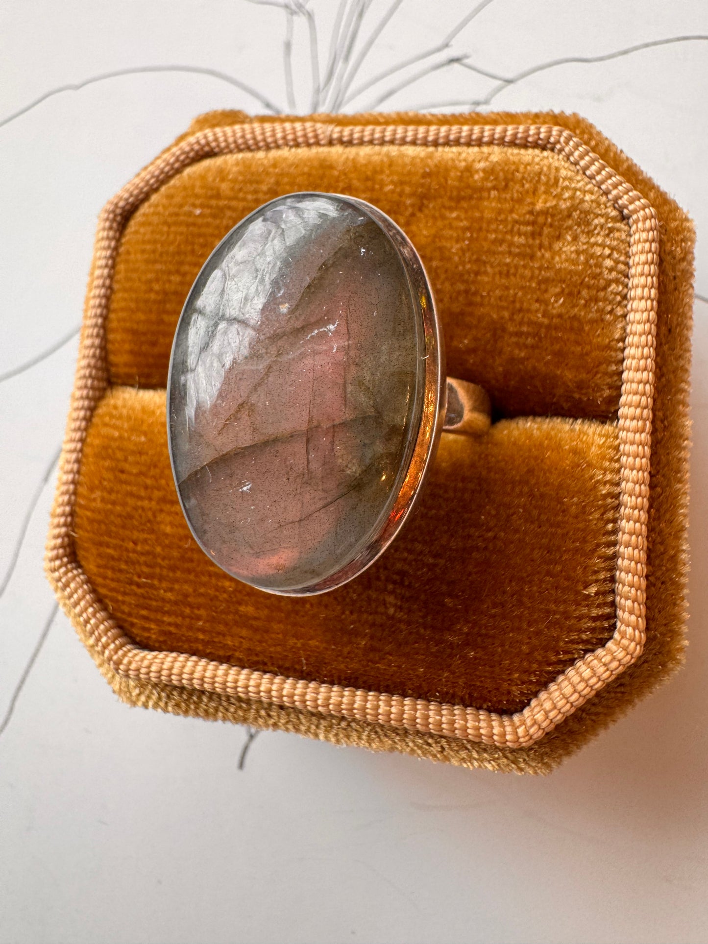 Purple Flash Labradorite Sterling Silver Ring - Moon Room Shop and Wellness