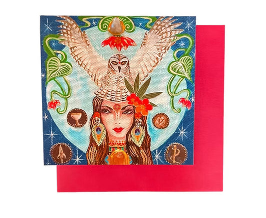Owl Queen Card Vashon Artist Diana Comstock - Moon Room Shop and Wellness
