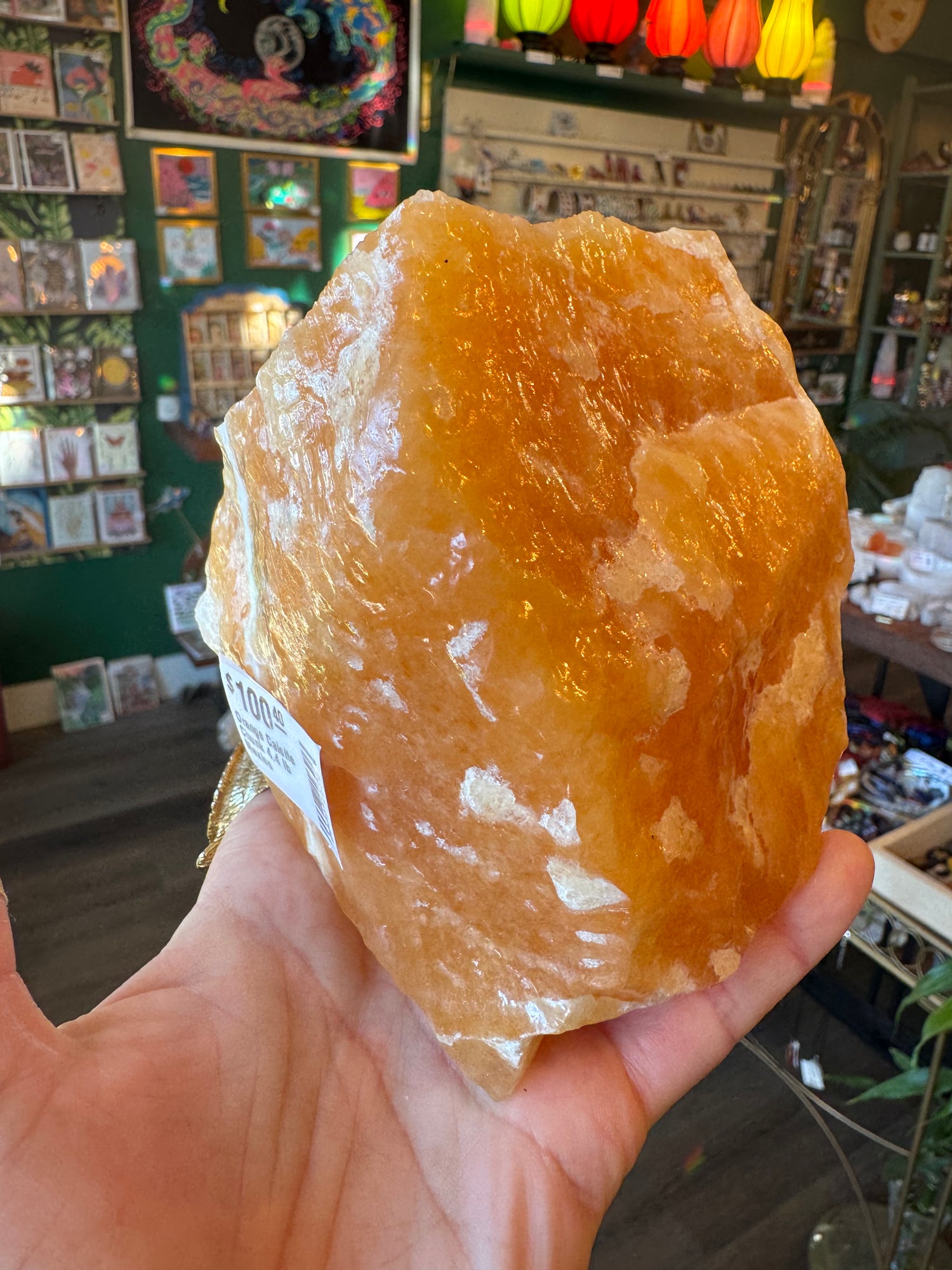 Orange Calcite Chunk 4.4 lb Mexico - Moon Room Shop and Wellness