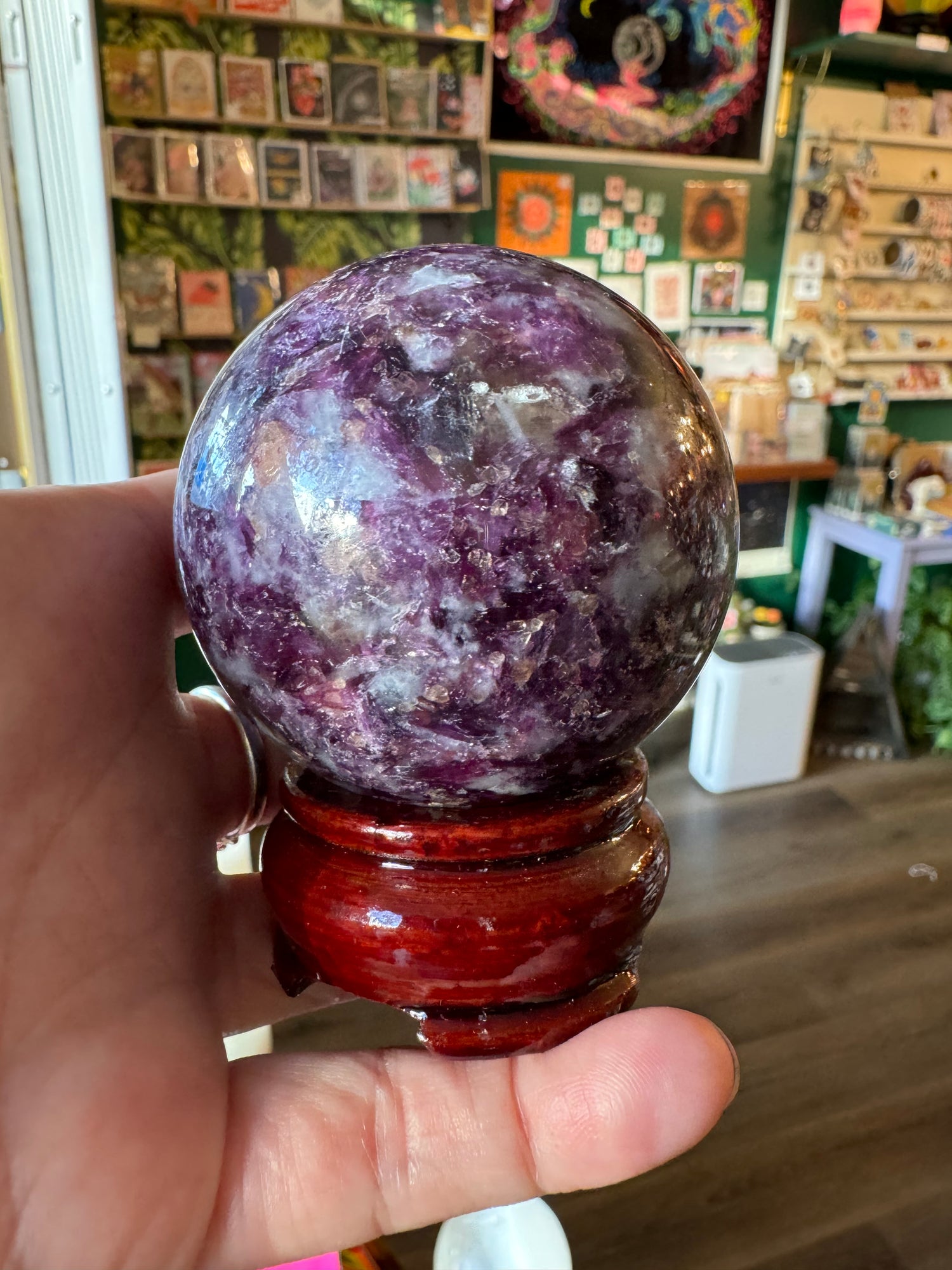 Lepidolite Sphere 330 g - Moon Room Shop and Wellness