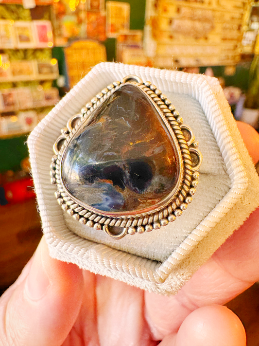 Pietersite Sterling Silver Ring Size 9