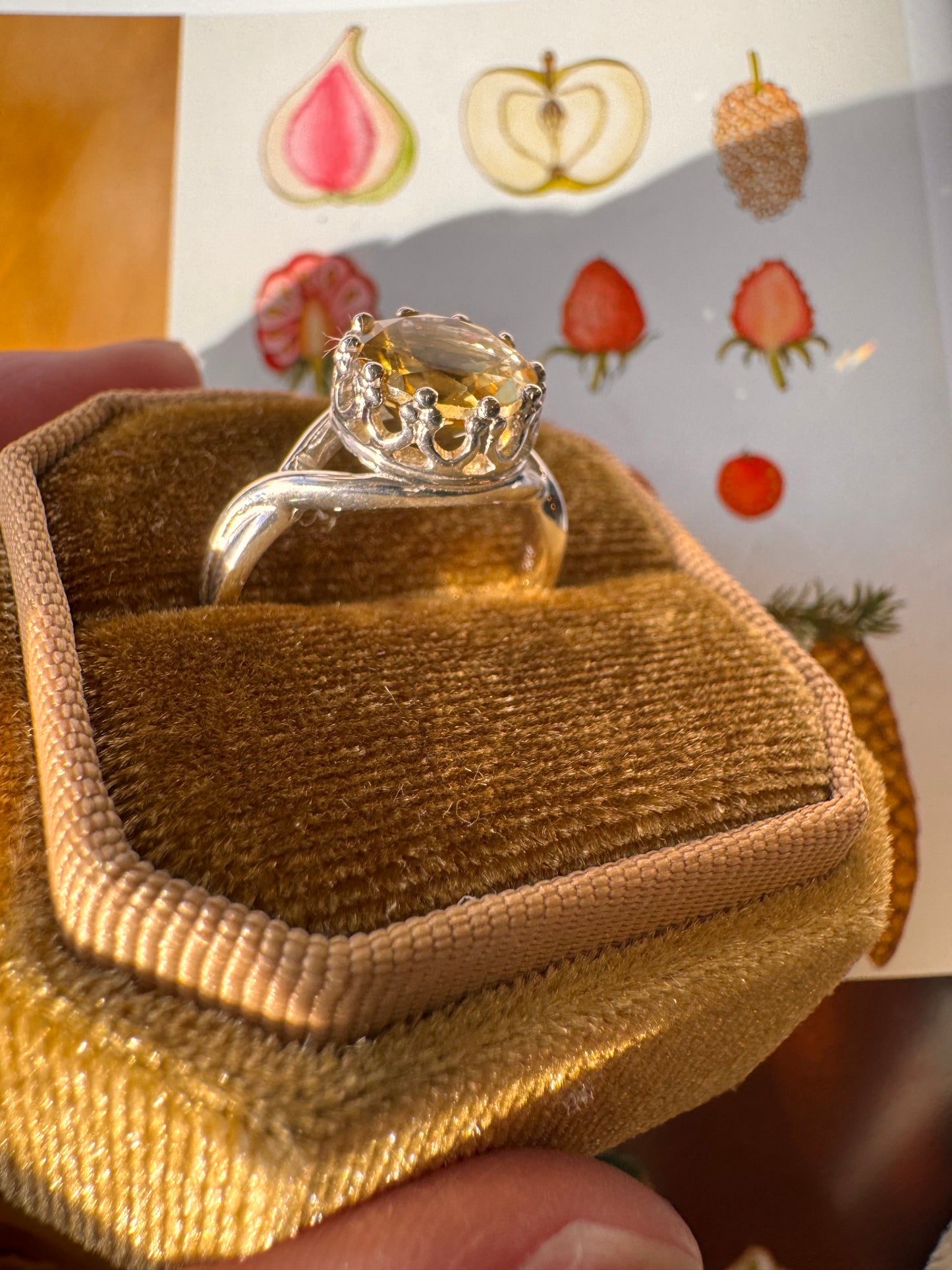 Citrine Faceted Sterling Silver Ring Size 8 - Moon Room Shop and Wellness