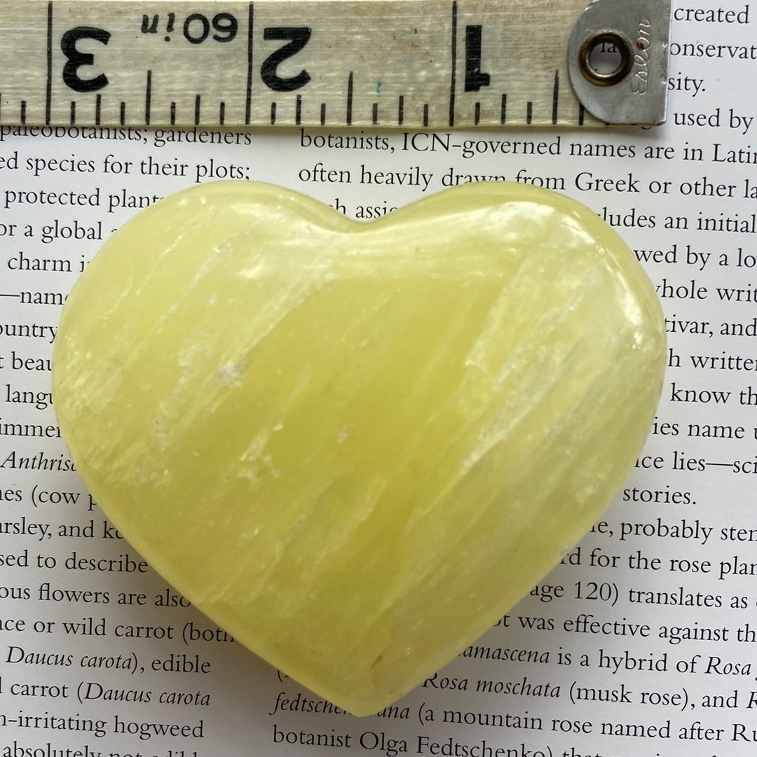 Lemon Calcite Heart 168 Grams - Moon Room Shop and Wellness