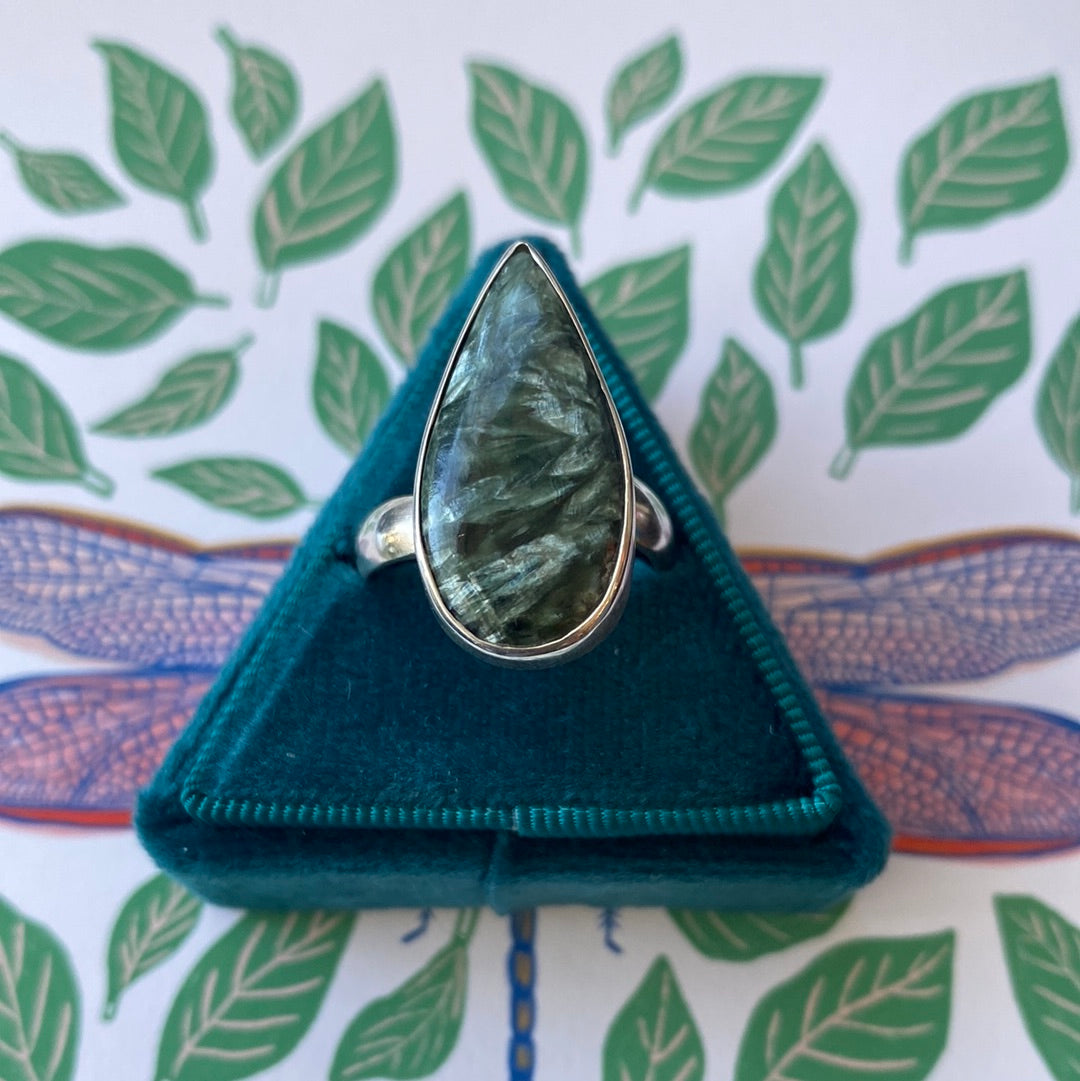 Seraphinite  Sterling Silver Ring - Moon Room Shop and Wellness