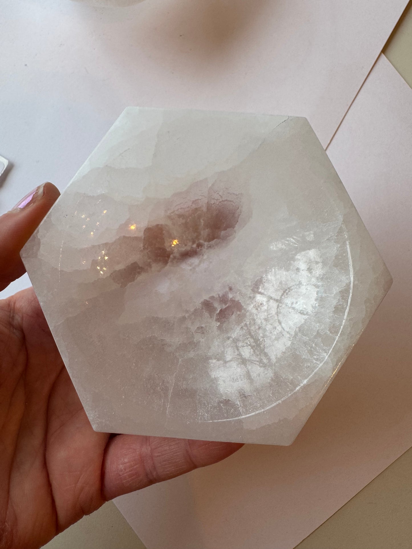 Selenite (satin spar) Hexagon Bowl - Moon Room Shop and Wellness