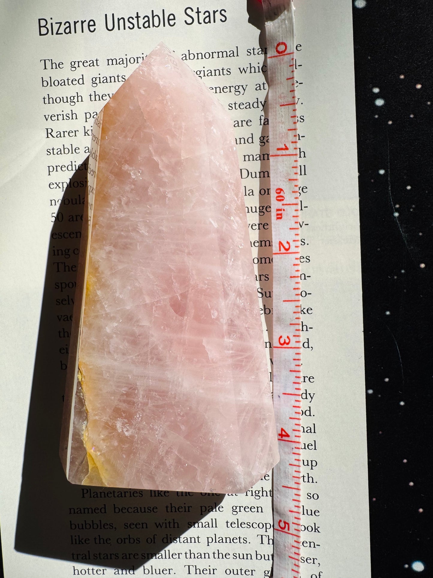 Rose Quartz w/ Golden Healer Tower 200 g Brazil - Moon Room Shop and Wellness