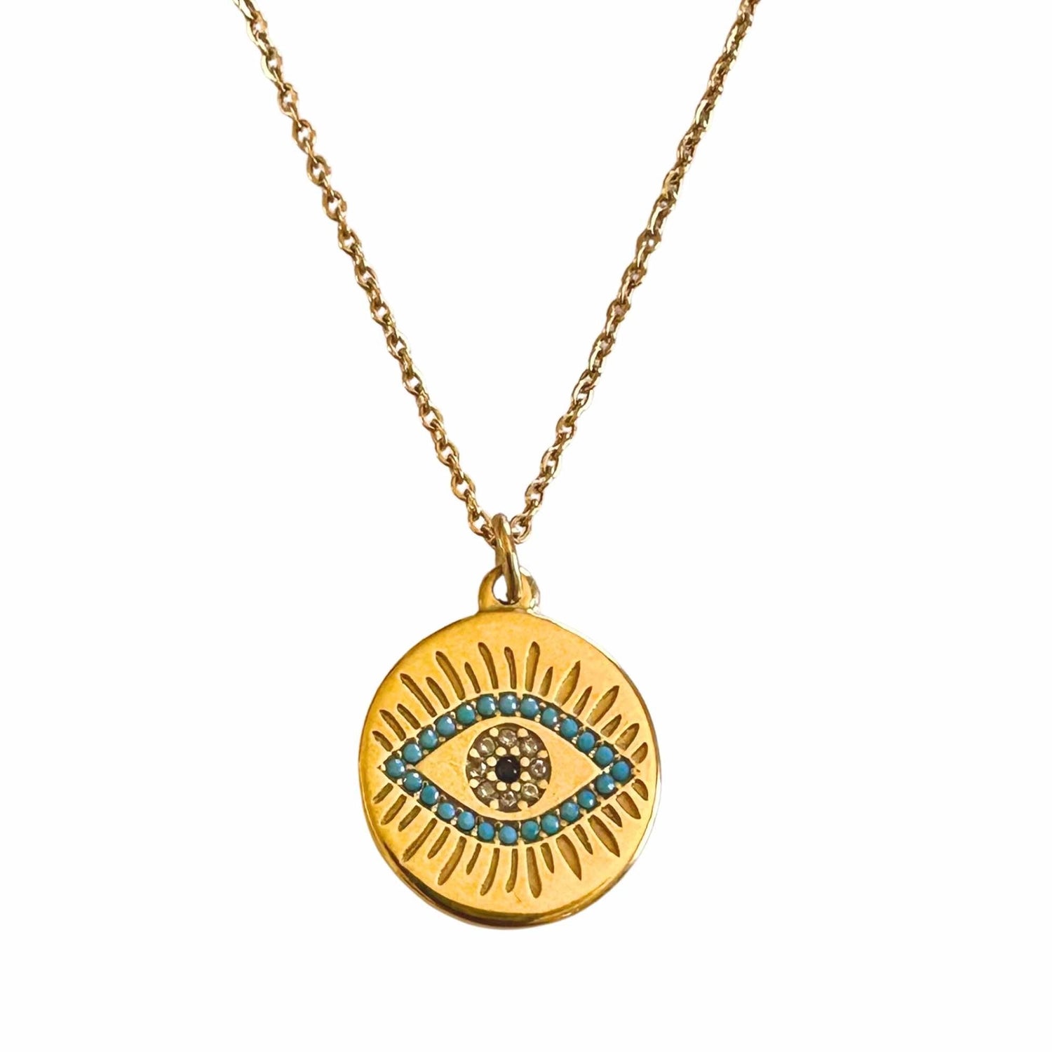 Shimmering Evil Eye Necklace - Moon Room Shop and Wellness