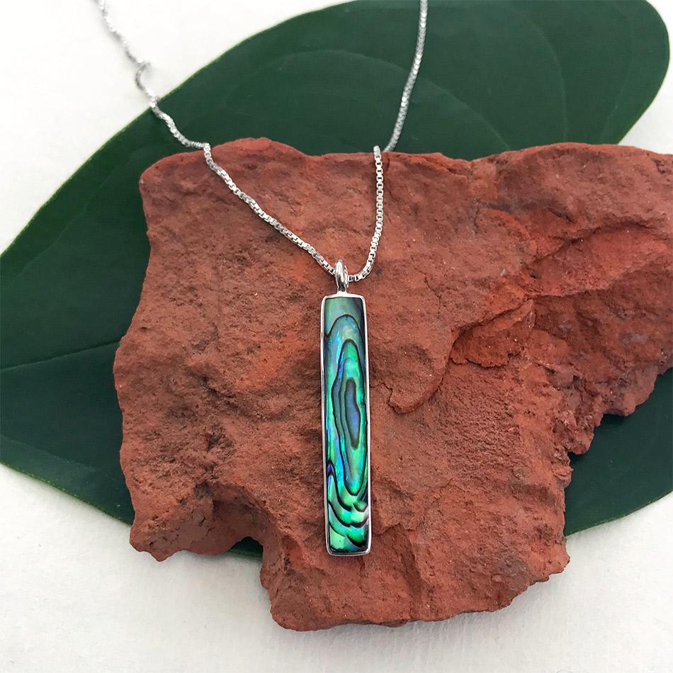Abalone Bar Necklace - Sterling Silver - Moon Room Shop and Wellness