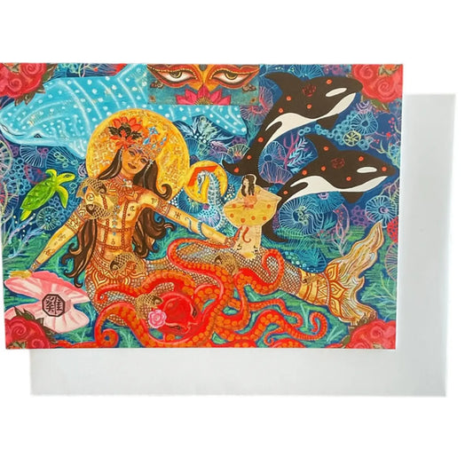 Mermaid Card Vashon Artist Diana Comstock - Moon Room Shop and Wellness