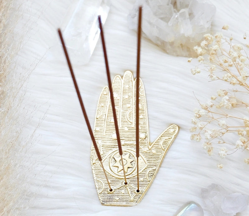 Healing Hand Brass Incense holder - Moon Room Shop and Wellness