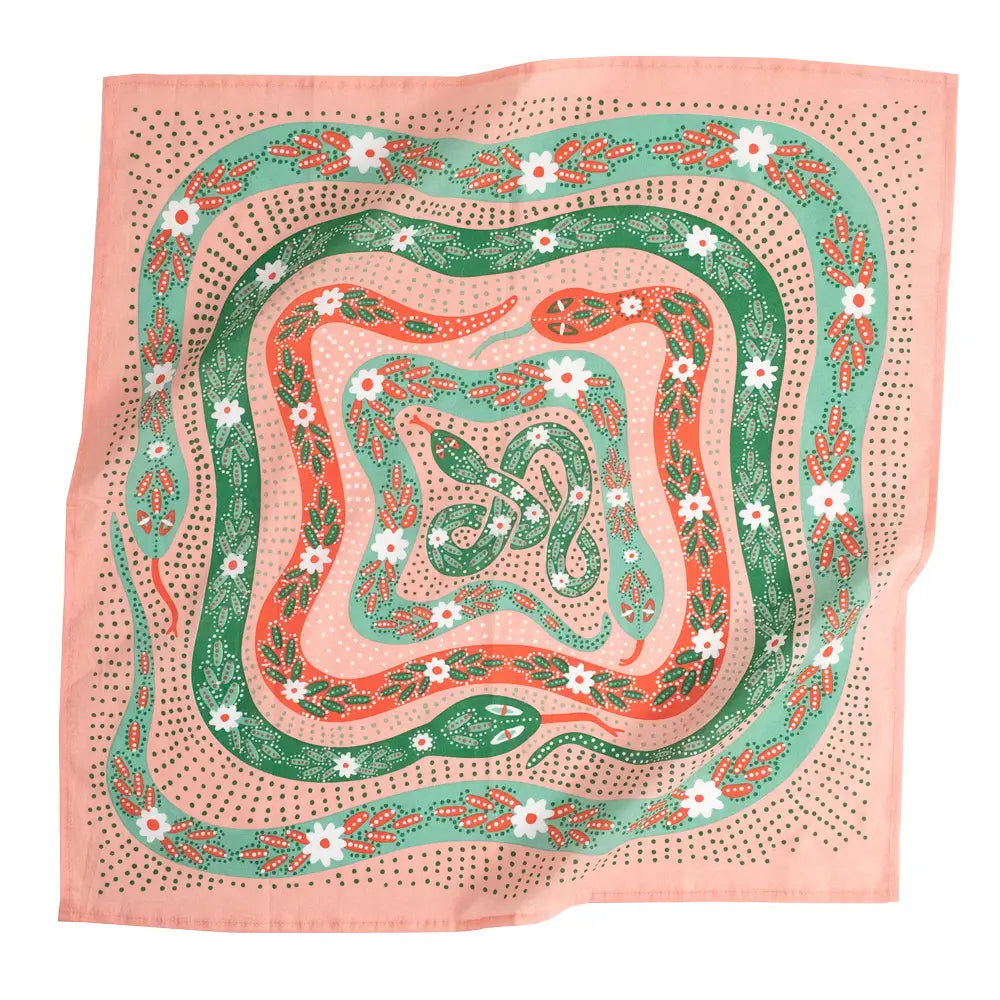 No. 069 Snakes Pink Bandana - Moon Room Shop and Wellness