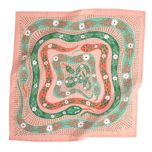No. 069 Snakes Pink Bandana - Moon Room Shop and Wellness