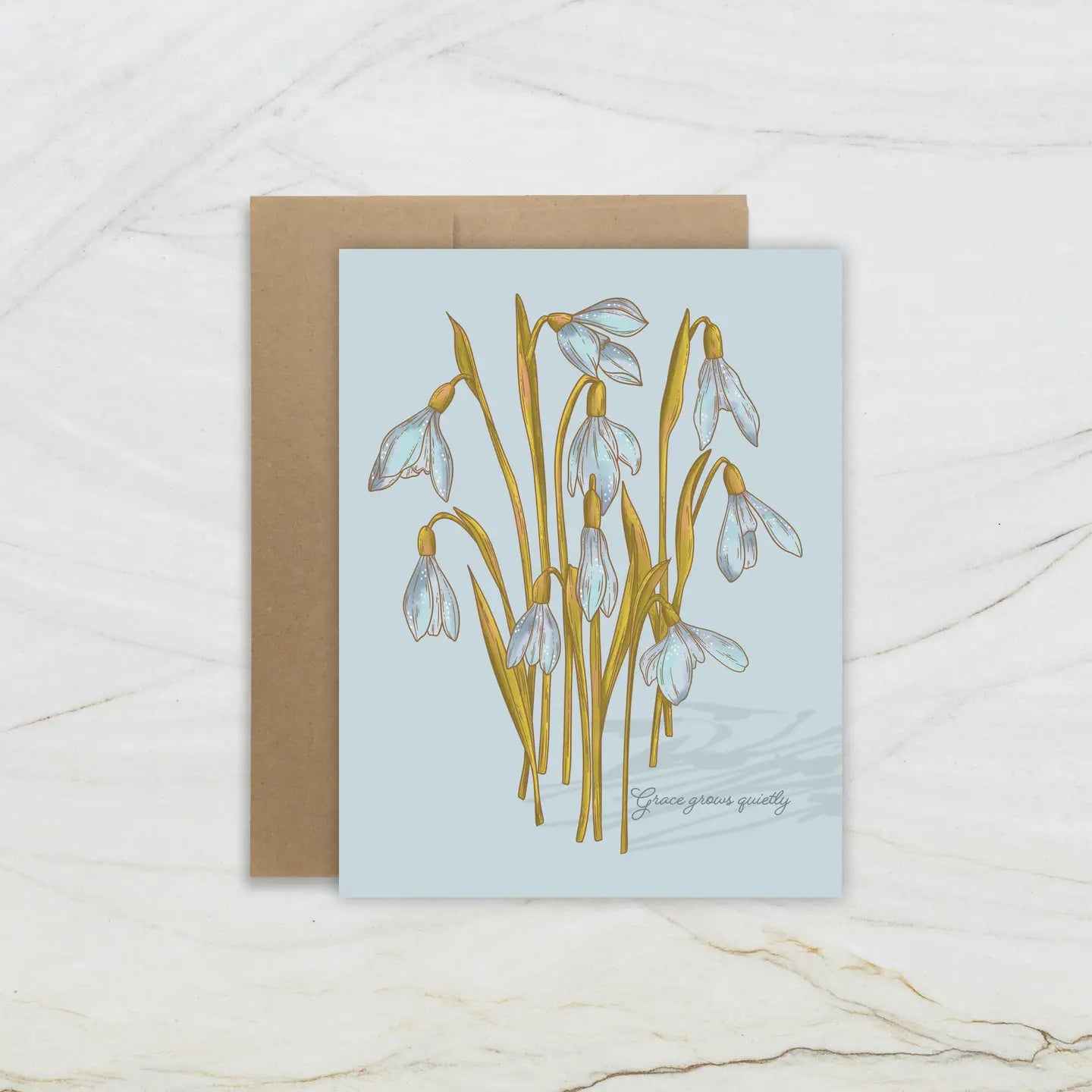 Grace Grows Quietly Card- Blank Inside - Moon Room Shop and Wellness