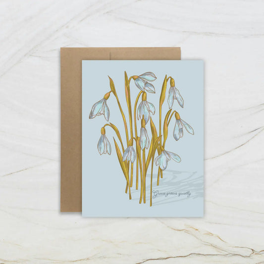 Grace Grows Quietly Card- Blank Inside