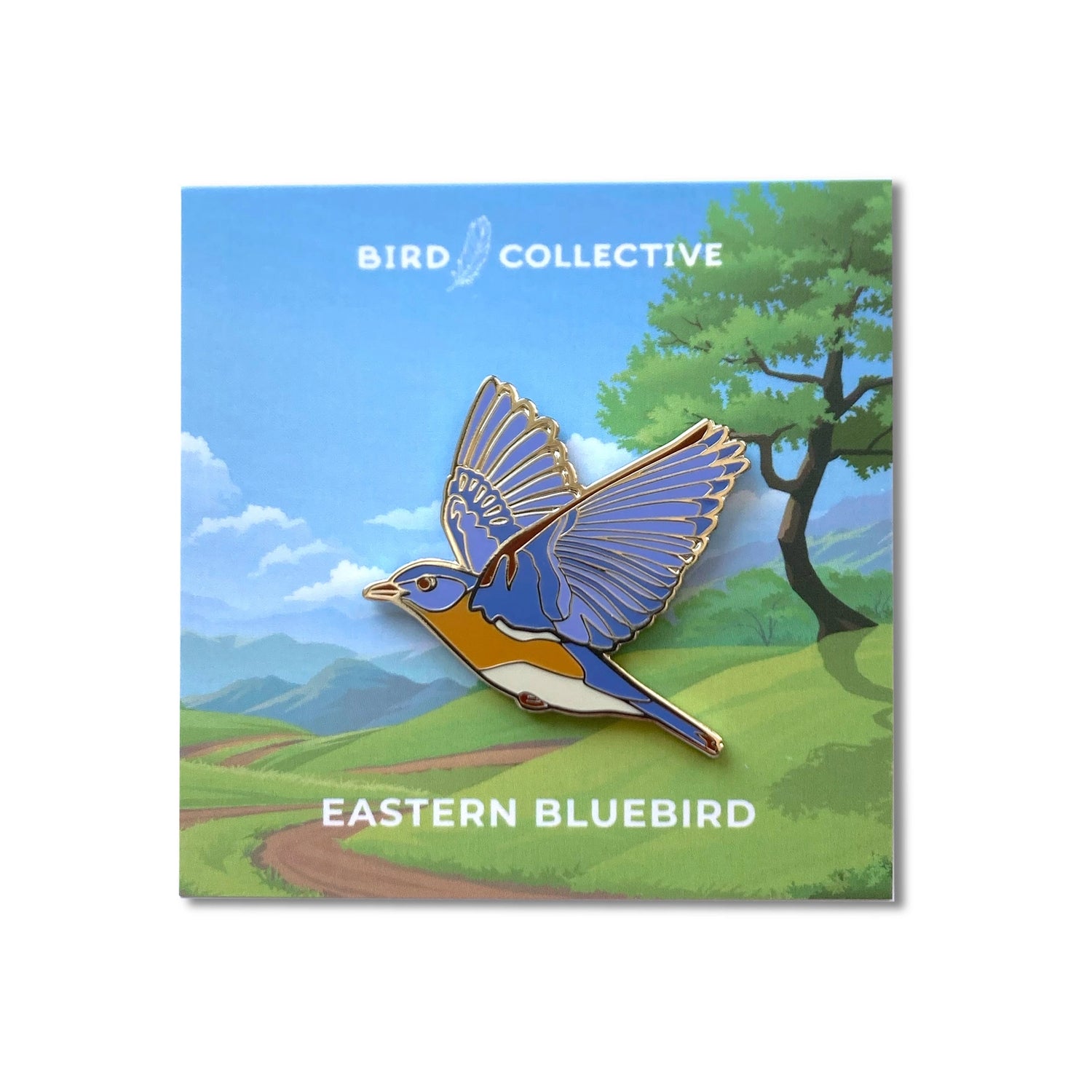 Eastern Bluebird Enamel Pin - Moon Room Shop and Wellness