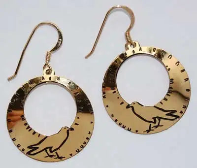Crow/Raven hoop Earrings 14kt gold over Sterling - Moon Room Shop and Wellness