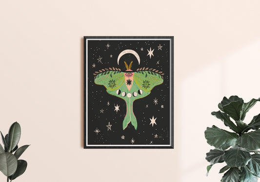 Luna Moth Art Print -  5 x 7 - Moon Room Shop and Wellness