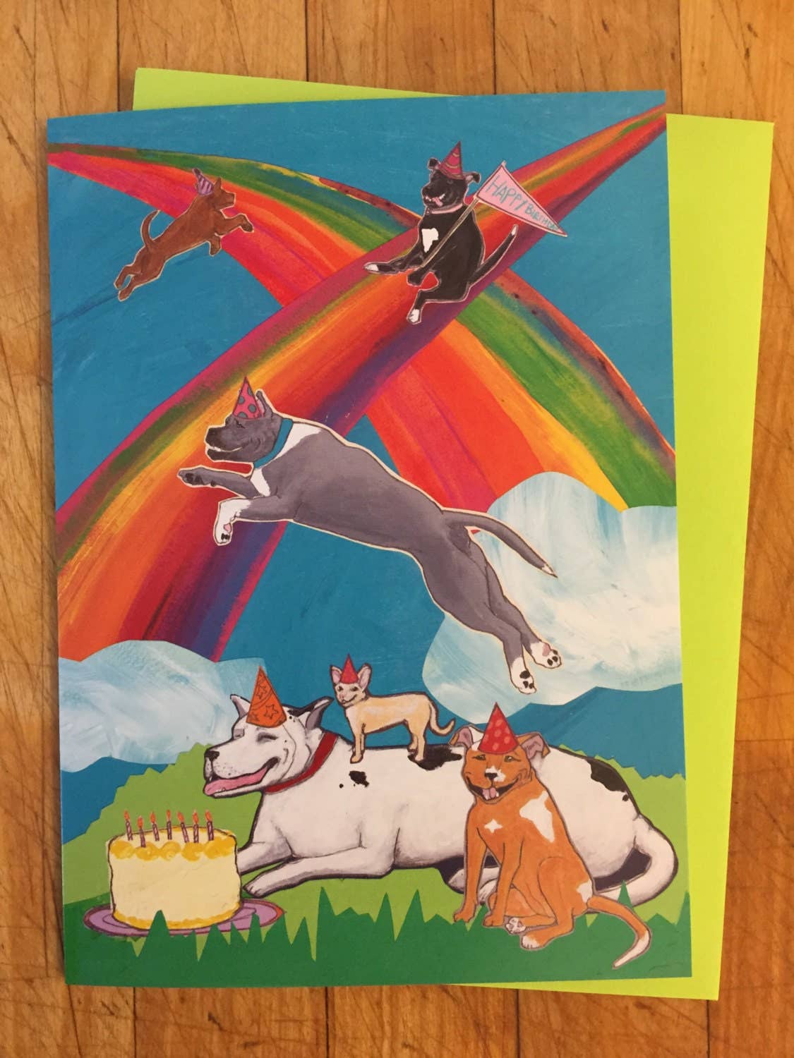 Rainbow Dogs Birthday Card - Moon Room Shop and Wellness