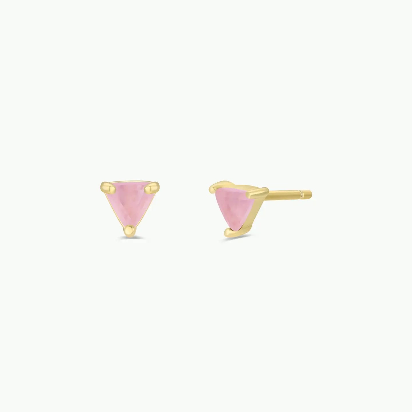Rose Quartz Mini Energy Gem Sterling Silver 18kt Gold Plated Earrings - Moon Room Shop and Wellness