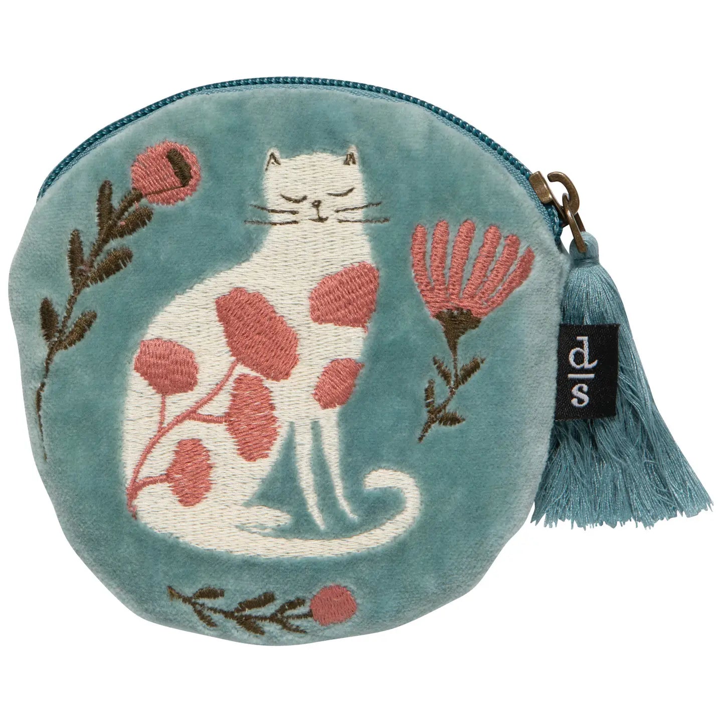 Catbloom Embroidered Coin Purse - Moon Room Shop and Wellness