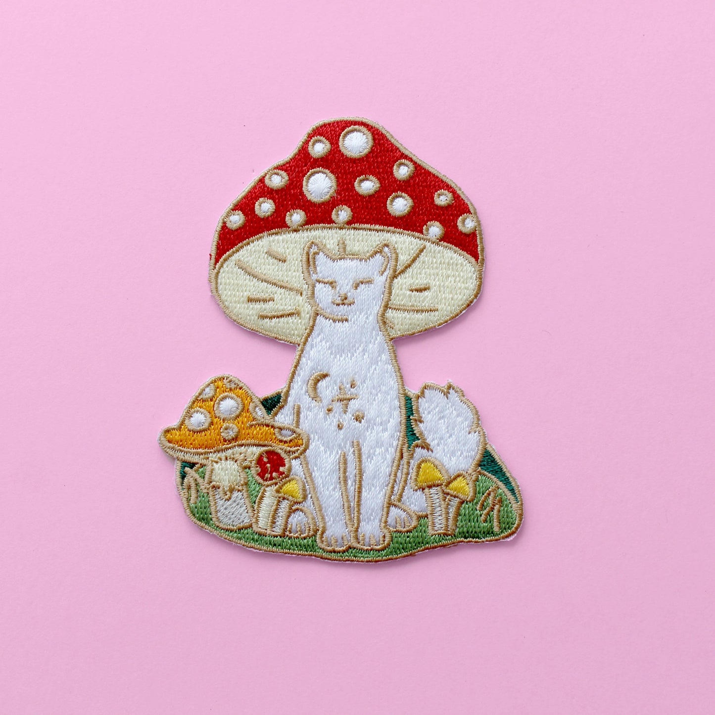 Mushroom Cat Iron-On Patch - Moon Room Shop and Wellness