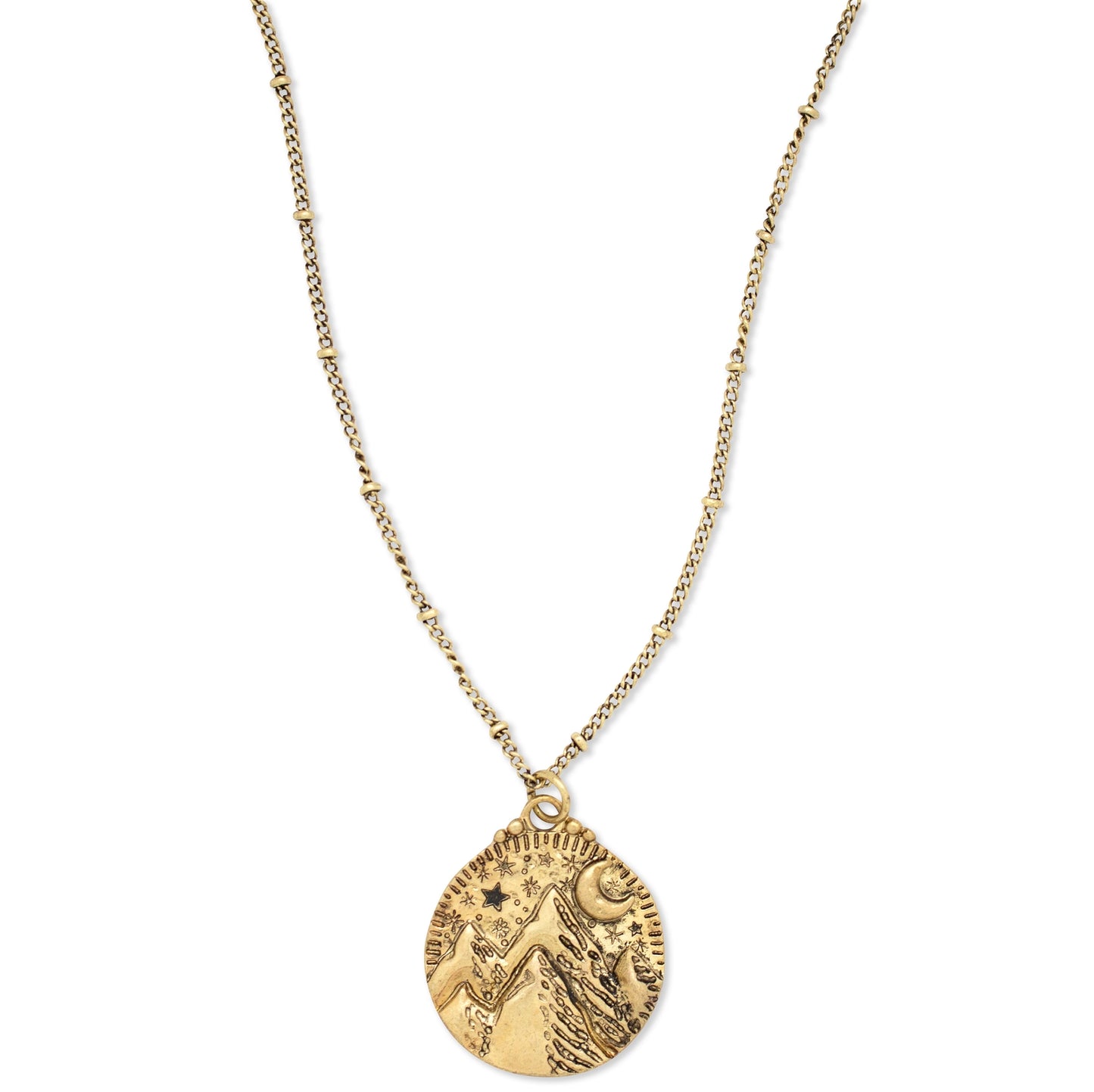 Mountains of the Moon Necklace | Gold Plated Brass-33 inch - Moon Room Shop and Wellness