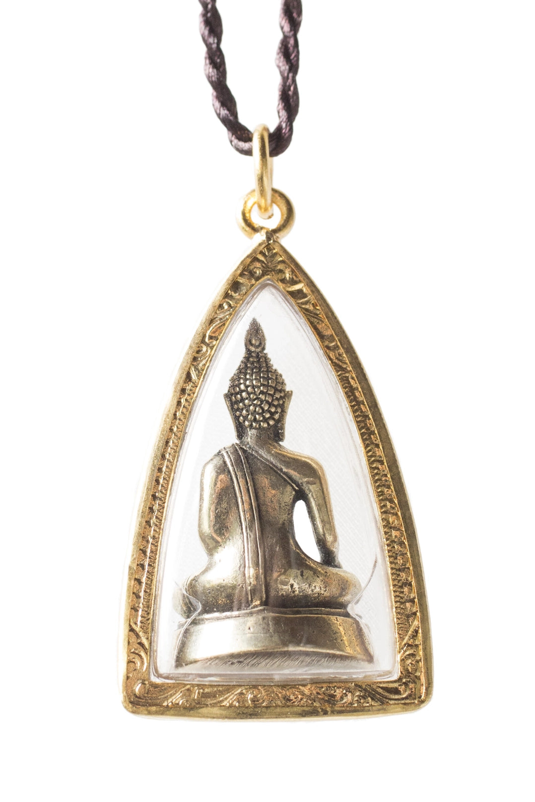 Sukhothai Earth-Touching Buddha Amulet / Pendant w Necklace - Moon Room Shop and Wellness