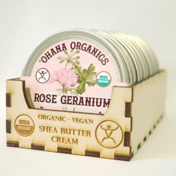 Rose Geranium -Whipped Shea Butter 0.5 oz. by Ohana Organics - Moon Room Shop and Wellness